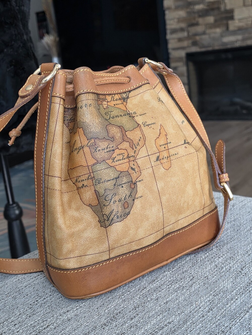 Authentic Alviero Martini Bucket Shoulder Bag